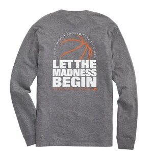 Vineyard Vines March Madness Tee XS Heather Grey Gray Orange Cotton